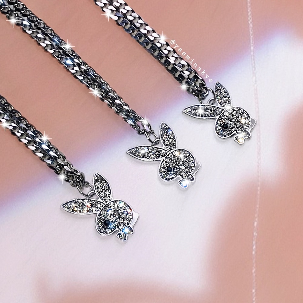 NEW RHINESTONE PLAYBOY NECKLACE